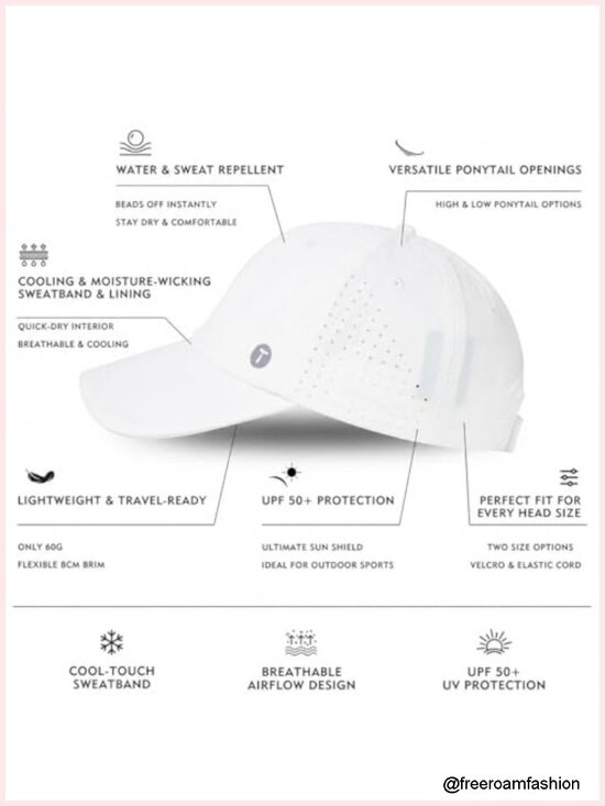 Cooling High Ponytail Running Hat UPF 50+ Breathable Golf Baseball Cap main image 4